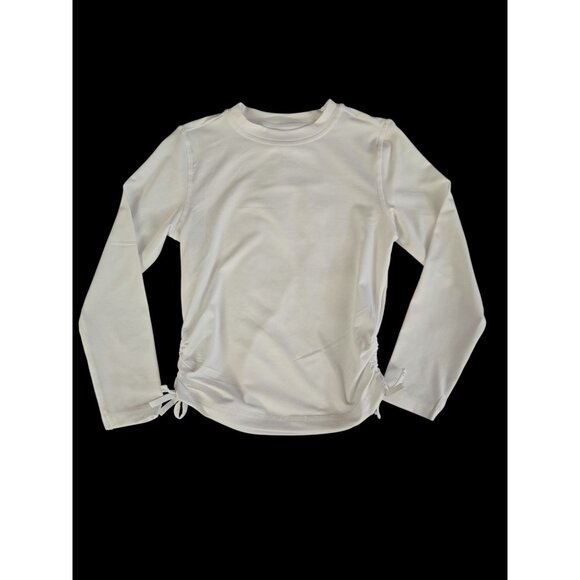 NWT Girls Long Sleeve Rash Guard Swim Top Size M 7-8 w/ Side Tie - UPF 50+ - Picture 1 of 3